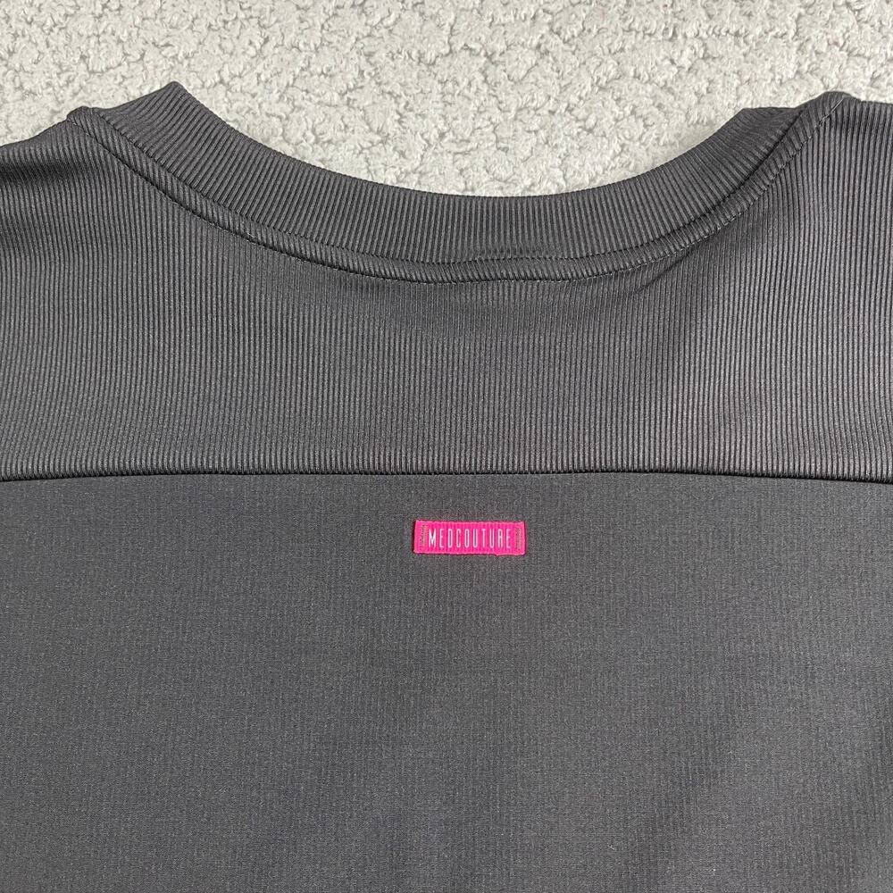 Medcouture Scrub Top Sleeveless Womens XL Black Nursing Medical Zip Pockets - Picture 10 of 11